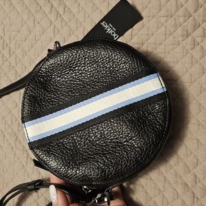 Brand NEW  leather Botkier Black and Blue Crossbody Bag with Textured Finish